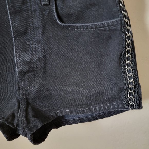 Carmar Titania High Rise Black Denim Jean Chain Shorts - Picture 6 of 16